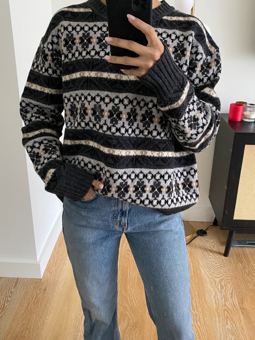 J. Crew Black and White Patterned Sweater - Picture 2 of 10